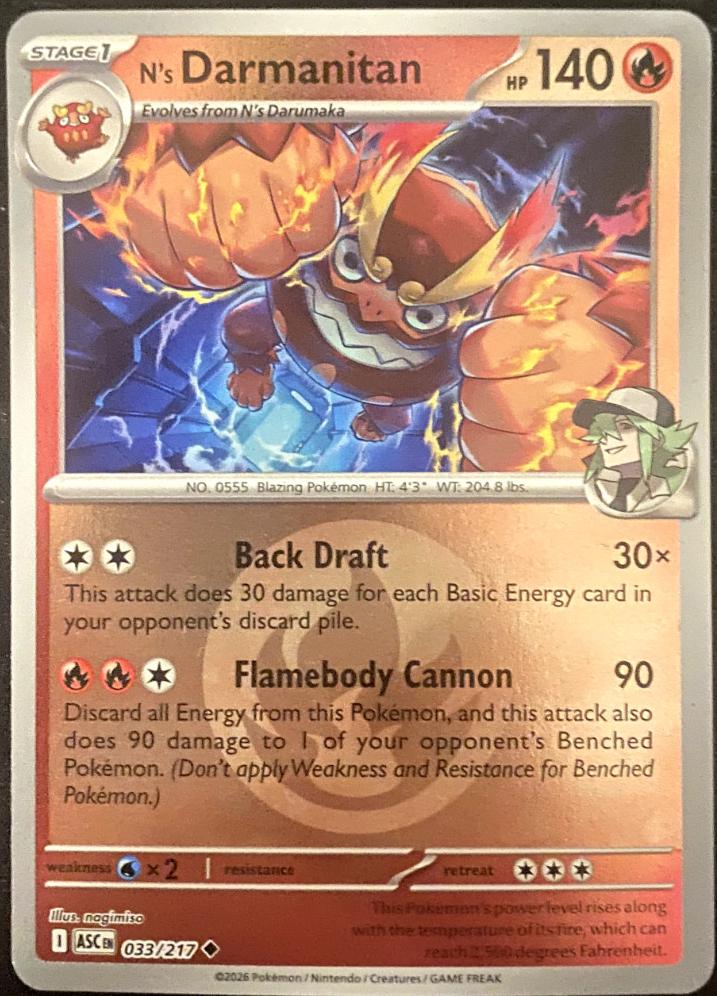Ascended Heroes N's Darmanitan [Energy] Pokémon card